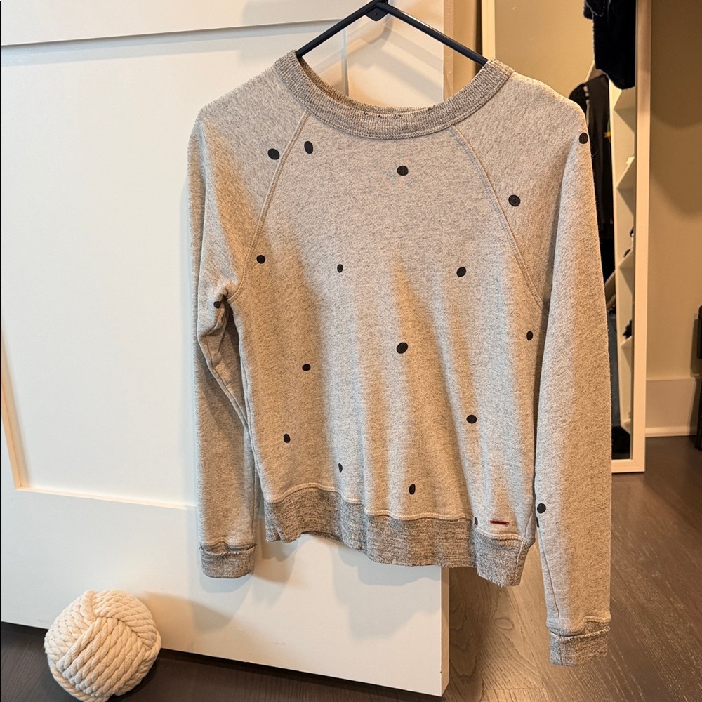 Philanthropy Grey polka dot cropped sweatshirt